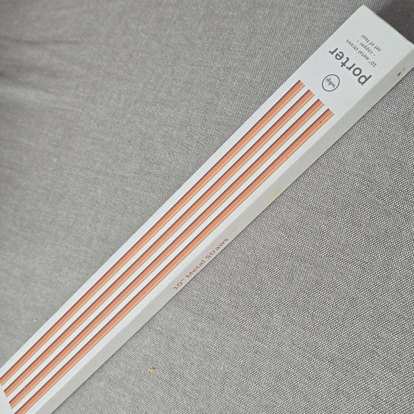 Porter 10in Metal Straws, Set of 4 with Cleaner - Picture 6 of 7